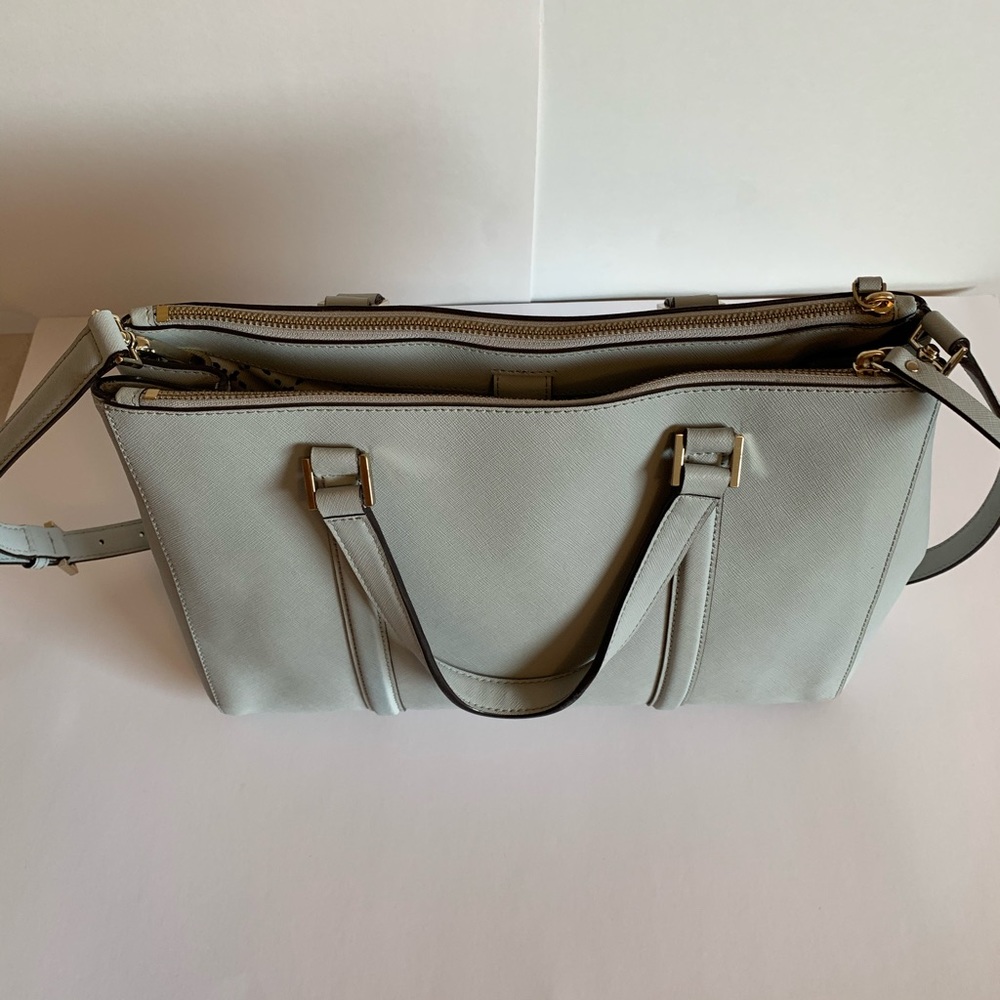 Kate Spade pebbled leather gray satchel/crossbody - Picture 5 of 8